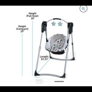 Graco Slim Spaces Compact Baby Swing, barely used since my baby was not a fan.